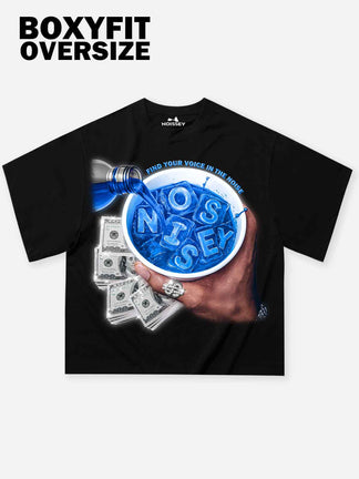 BOUNCE BACK™ | Maglia Boxy Fit Oversize con Stampa “Cheers to Money”