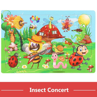 Puzzle in Legno 3D Animali e Traffico  30 Pezzi Educativi