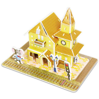 Puzzle 3D Cartoon Casa e Castello  Giocattoli Educativi Fai da Te