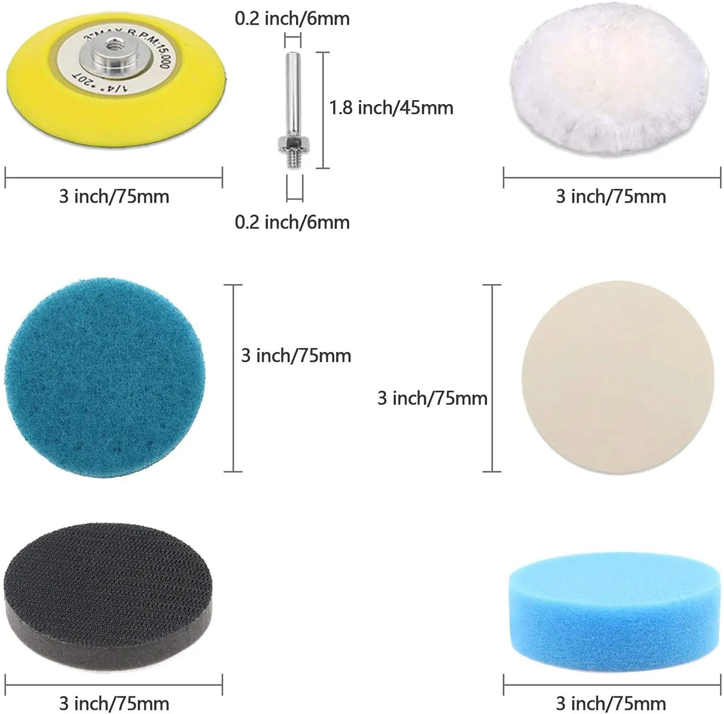 Polishing with car restoration kit 41 pcs abrasive discs and polishing swabs