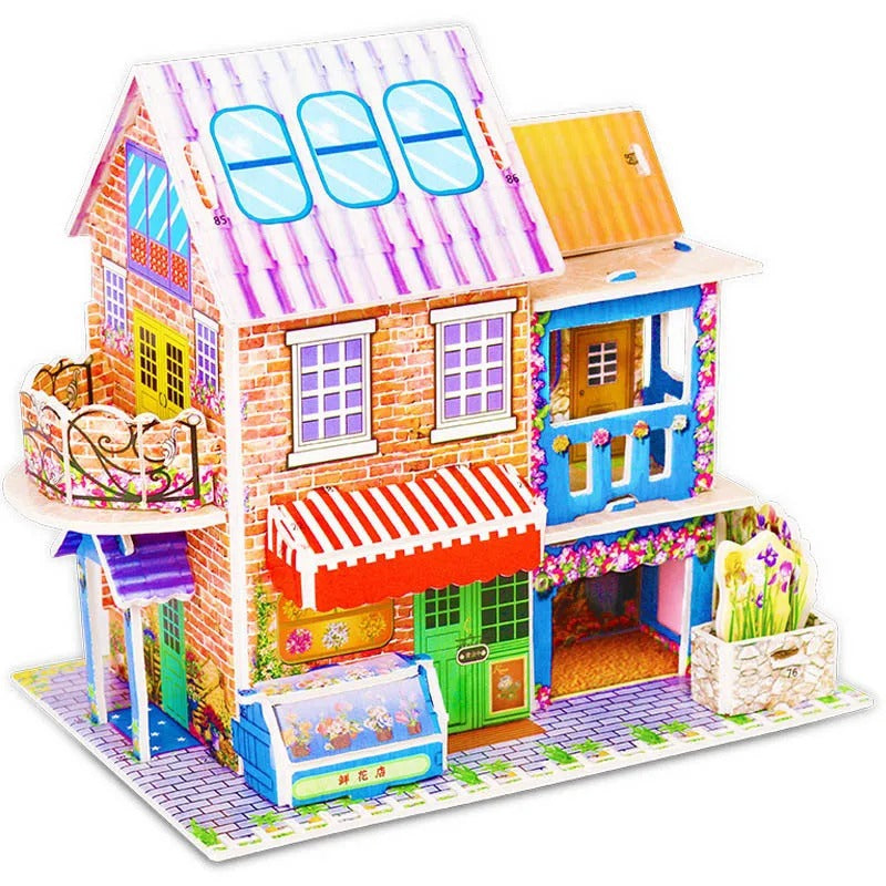 Puzzle 3D Cartoon Casa e Castello  Giocattoli Educativi Fai da Te