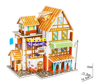 Puzzle 3D Cartoon Casa e Castello  Giocattoli Educativi Fai da Te