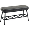 HOMCOM PU Leather Shoe Storage Bench - Charcoal Grey MigliorPrezzi.com