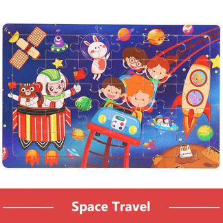 Puzzle in Legno 3D Animali e Traffico  30 Pezzi Educativi