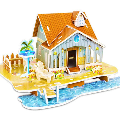 Puzzle 3D Cartoon Casa e Castello  Giocattoli Educativi Fai da Te