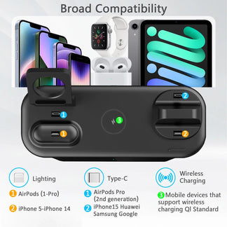 Wireless charger support 7 in 1 from 30W for iPhone and Apple Watch
