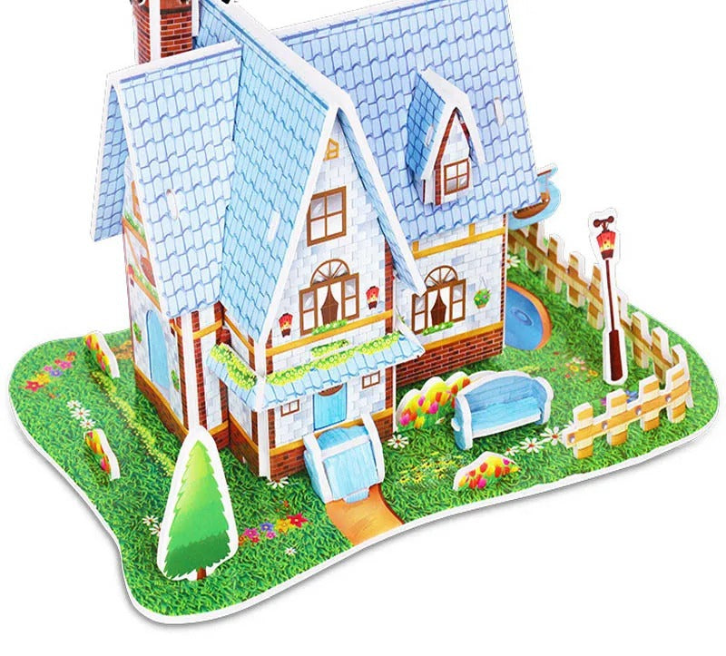 Puzzle 3D Cartoon Casa e Castello  Giocattoli Educativi Fai da Te