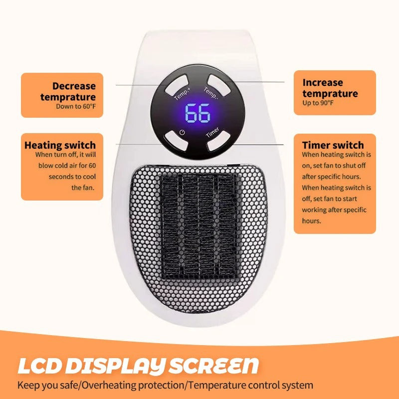500W electric portable heater per room with mini plug radiator in