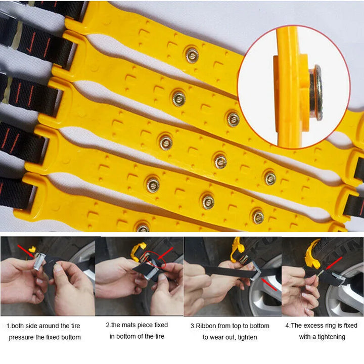 Snow chain kit 185-225 mm-universal, non-slip, compatible with cars, SUVs and trucks
