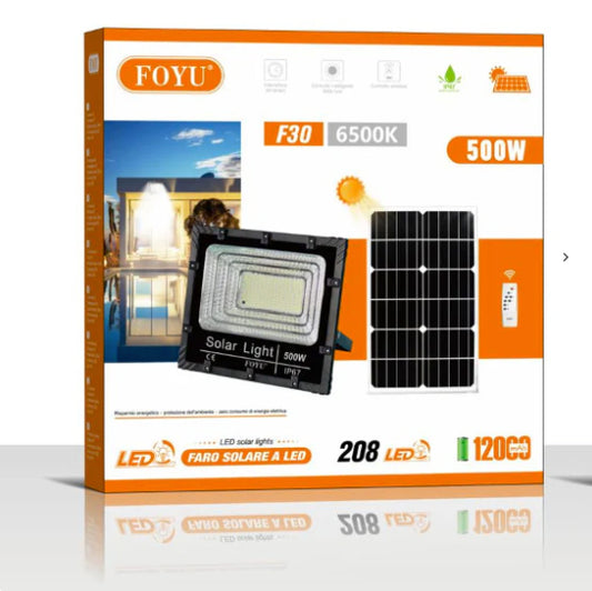 Solar ™ ™ 500W led spotlight with sensor and panel