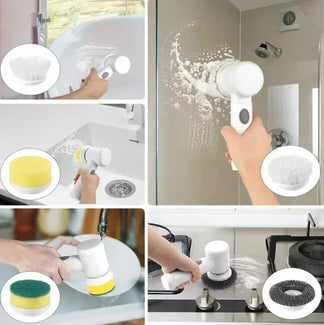 Multifunctional electric brush for kitchen and bathroom