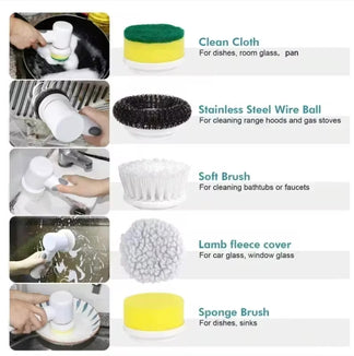 Multifunctional electric brush for kitchen and bathroom