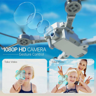 Foldable mini drone with 1080p Full HD video camera and smart functions