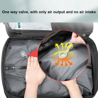 Multi-task travel backpack with vacuum compression