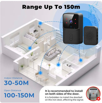 Wireless WiFi bell with battery -powered camera
