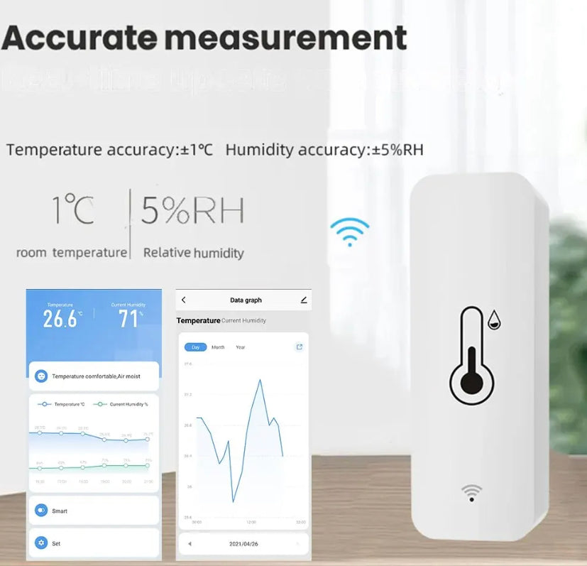 Rivelatore di temperatura e umidità  compatibile con Alexa