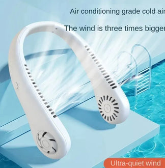 Portable neck fan cooler cooler without pale rechargeable with 3 speeds