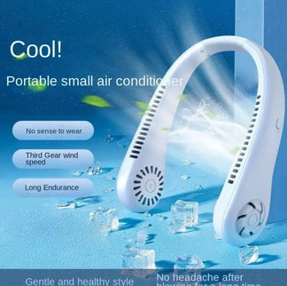 Portable neck fan cooler cooler without pale rechargeable with 3 speeds