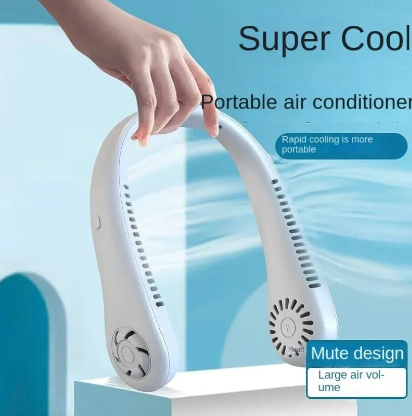 Portable neck fan cooler cooler without pale rechargeable with 3 speeds