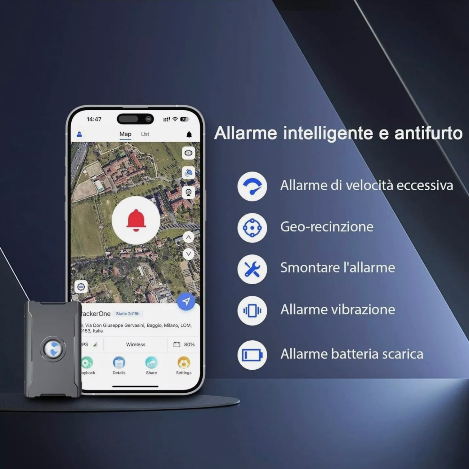 Localizzatore GPS tracker satellitare con sim tracciatura per auto moto e altro