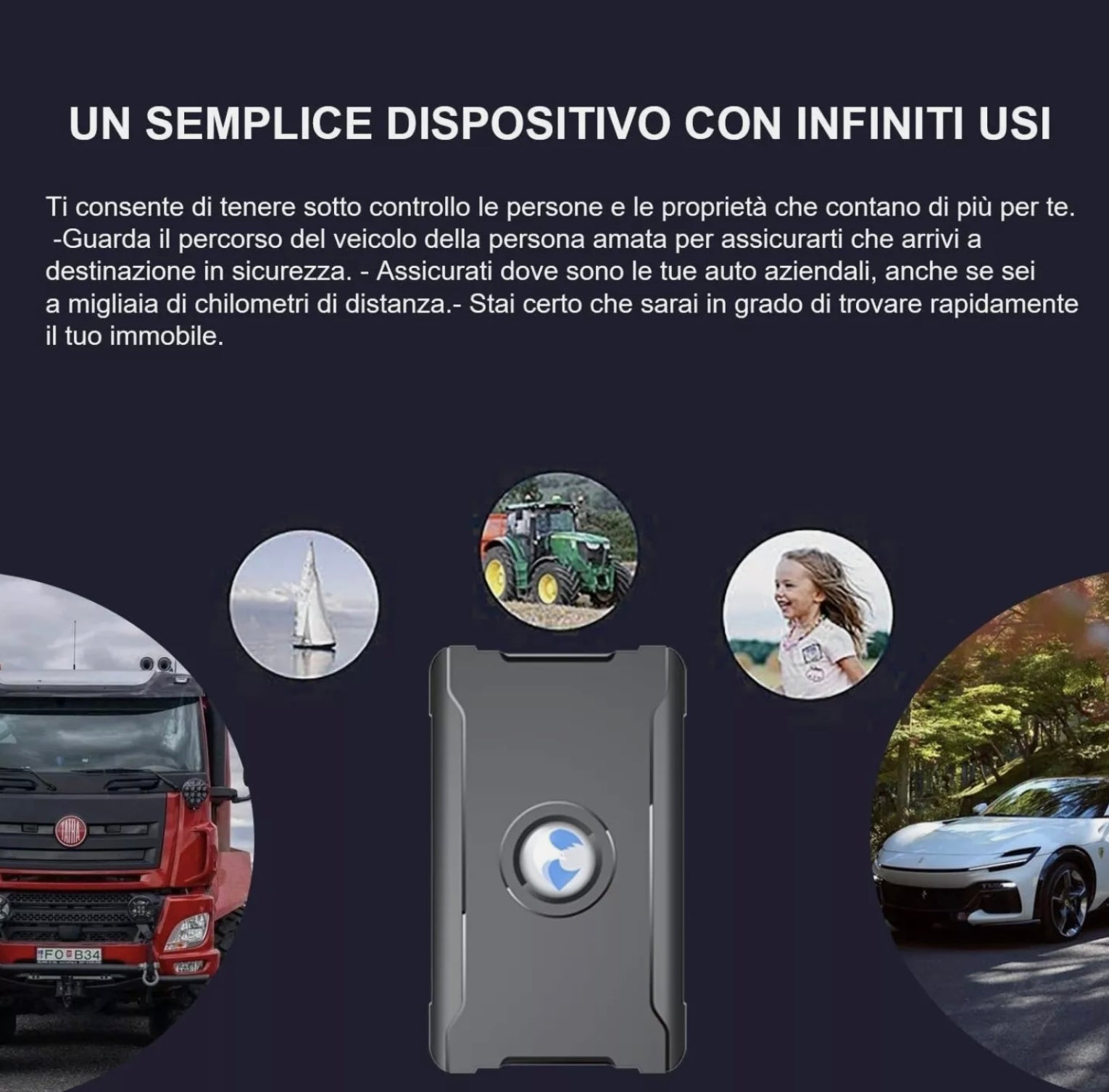 Localizzatore GPS tracker satellitare con sim tracciatura per auto moto e altro