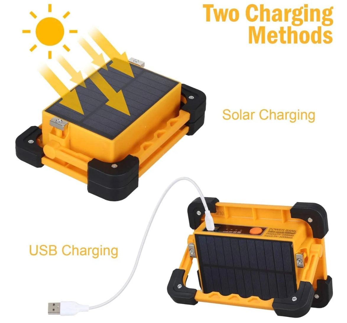 60W LED camping light - Rechargeable lighthouse with solar energy and USB
