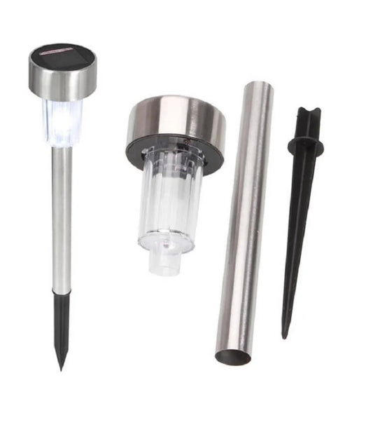 Set 10 LED spotlights with picket - solar energy for outdoor and garden
