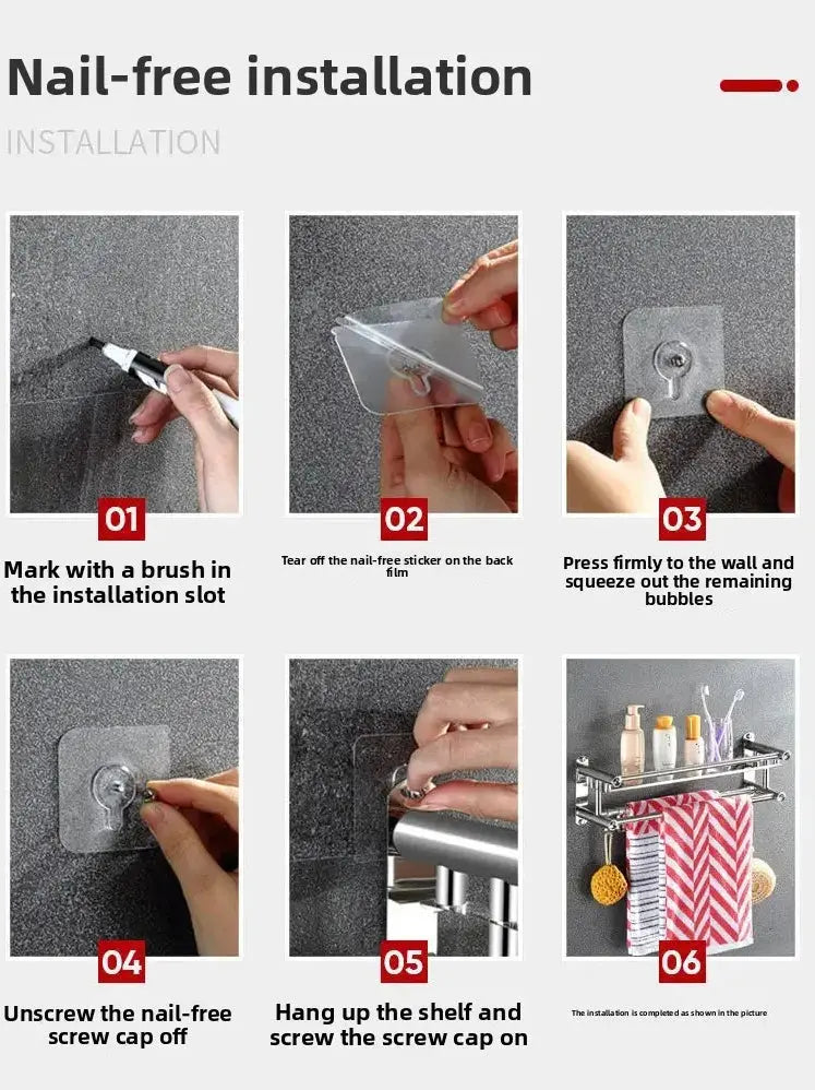 Mensola Bagno a Muro™ | Montaggio con Chiodi o Adesivo – Pratica e Moderna MigliorPrezzi.com