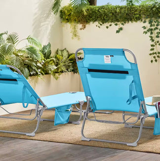 Lettino Mare Pieghevole™ | Comfort Regolabile e Borsa Integrata