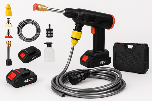 48V ™ pressure washer | Powerful battery cleaning - 5m of tube
