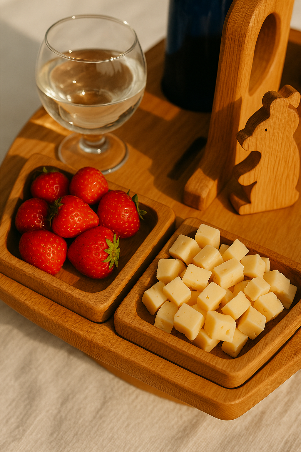 Tavolino da Picnic in Legno | Tavolo Portatile per Vino e Aperitivi