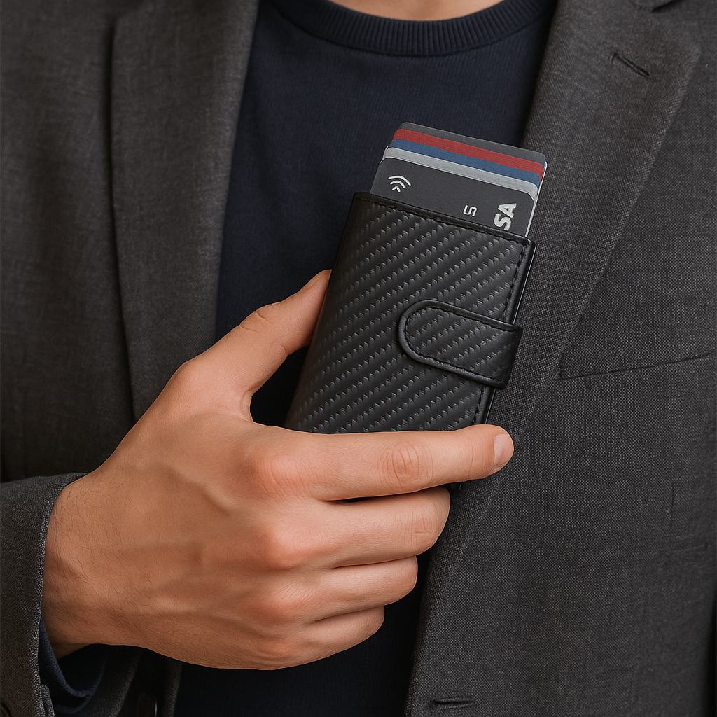 Card holder wallet - Safe button closure ™