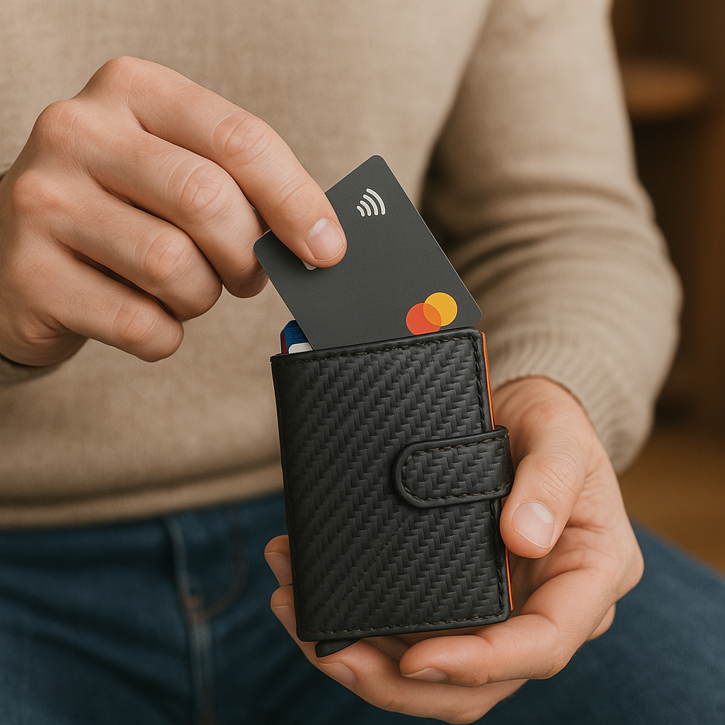 Card holder wallet - Safe button closure ™