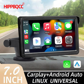 Carplay and Android Auto 7 -inch multimedia screen with Bluetooth and FM for cars