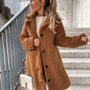Cappotto teddy donna lungo con bottoni – caldo e morbido per l’inverno