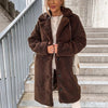 Cappotto teddy donna lungo con bottoni – caldo e morbido per l’inverno