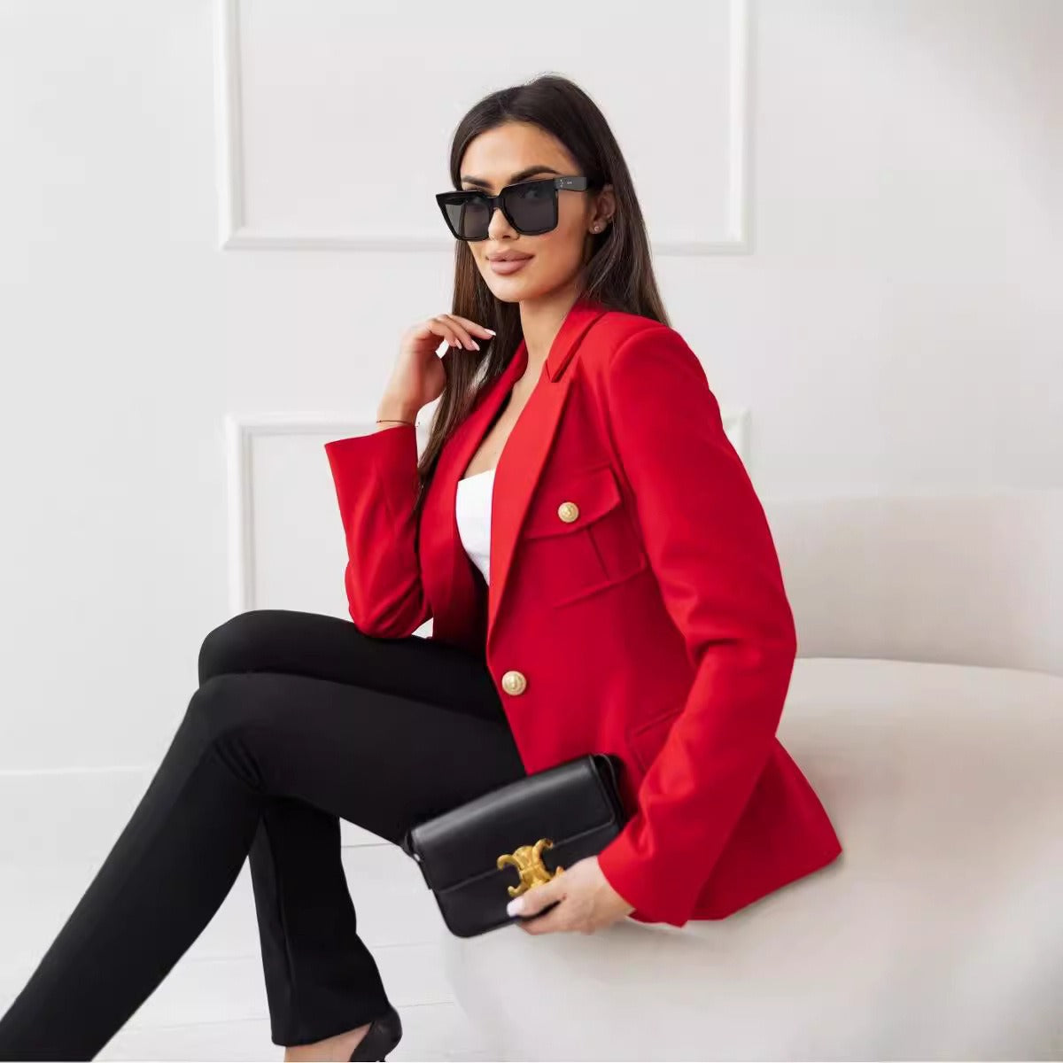 Blazer Donna | Taglio Sartoriale in Misto Lana con Maniche Lunghe