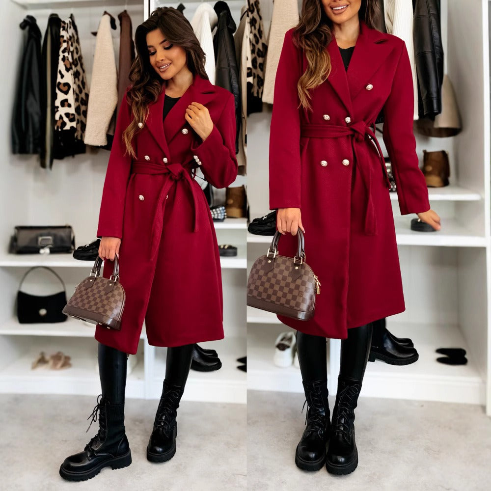 Cappotto Elegante Donna | Vestibilità Su Misura con Cintura e Stile Classico