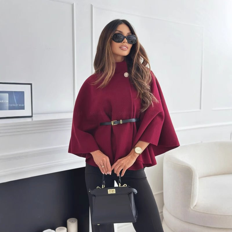 Cappotto Donna | Mantella in Misto Lana con Vestibilità Elegante e Cintura