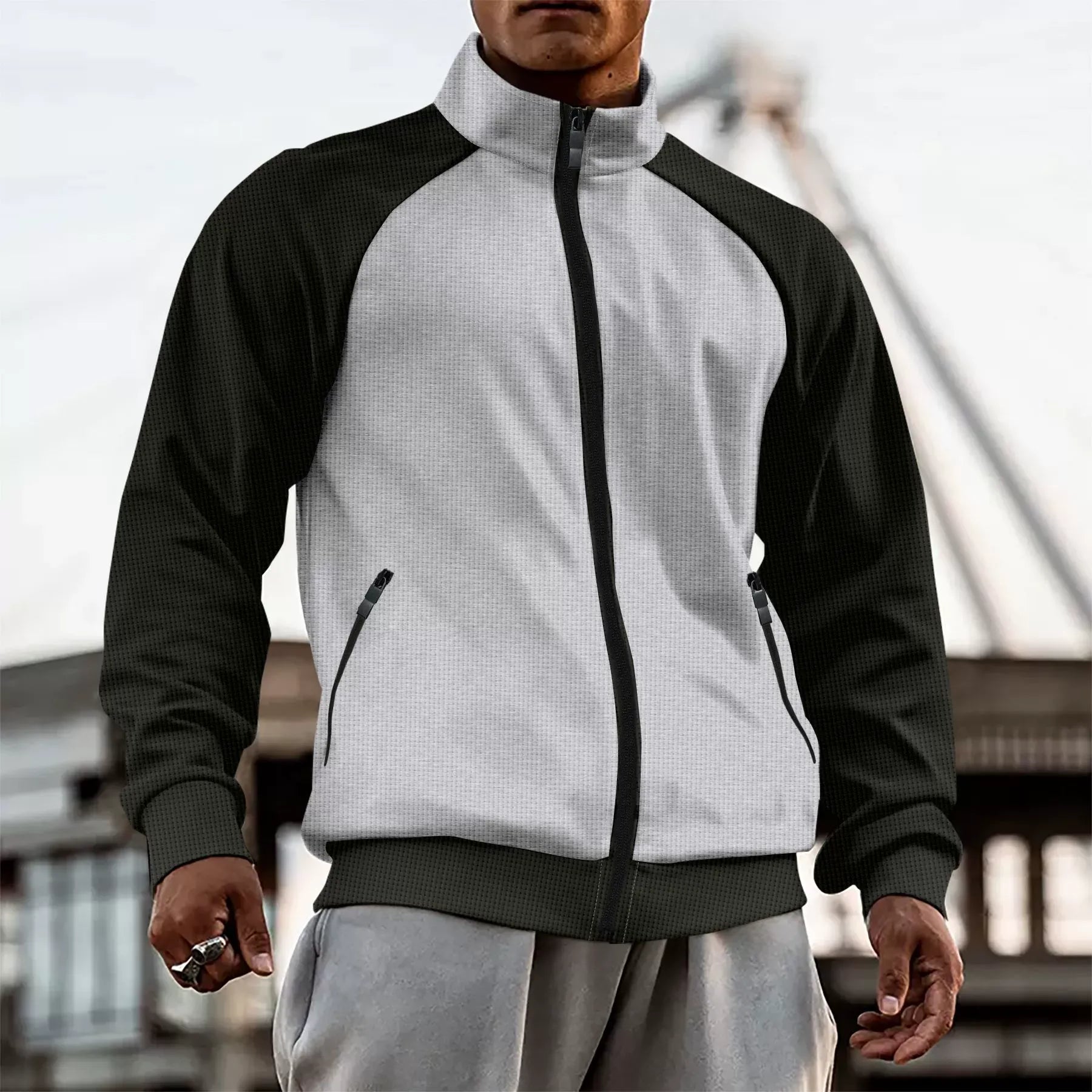 Giacca Uomo Slim| Collo Alto con Zip