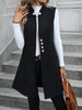 Gilet Elegante Donna | Senza Maniche in Misto Lana con Collo Alto e Bottoni