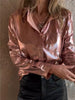 Camicia Casual Donna | Design con Bottoni in Ecopelle Morbida