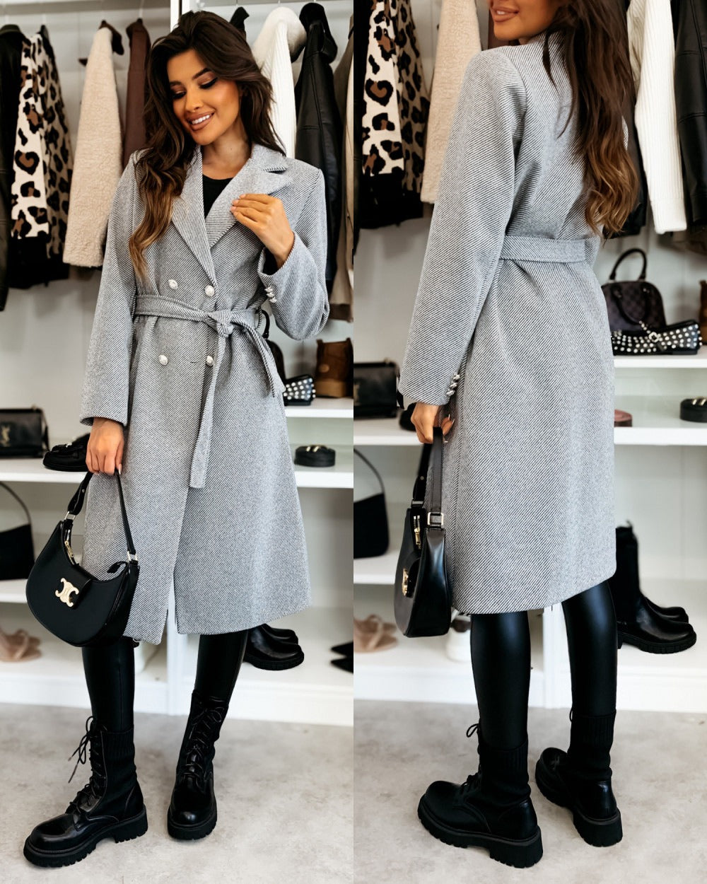 Cappotto Elegante Donna | Vestibilità Su Misura con Cintura e Stile Classico