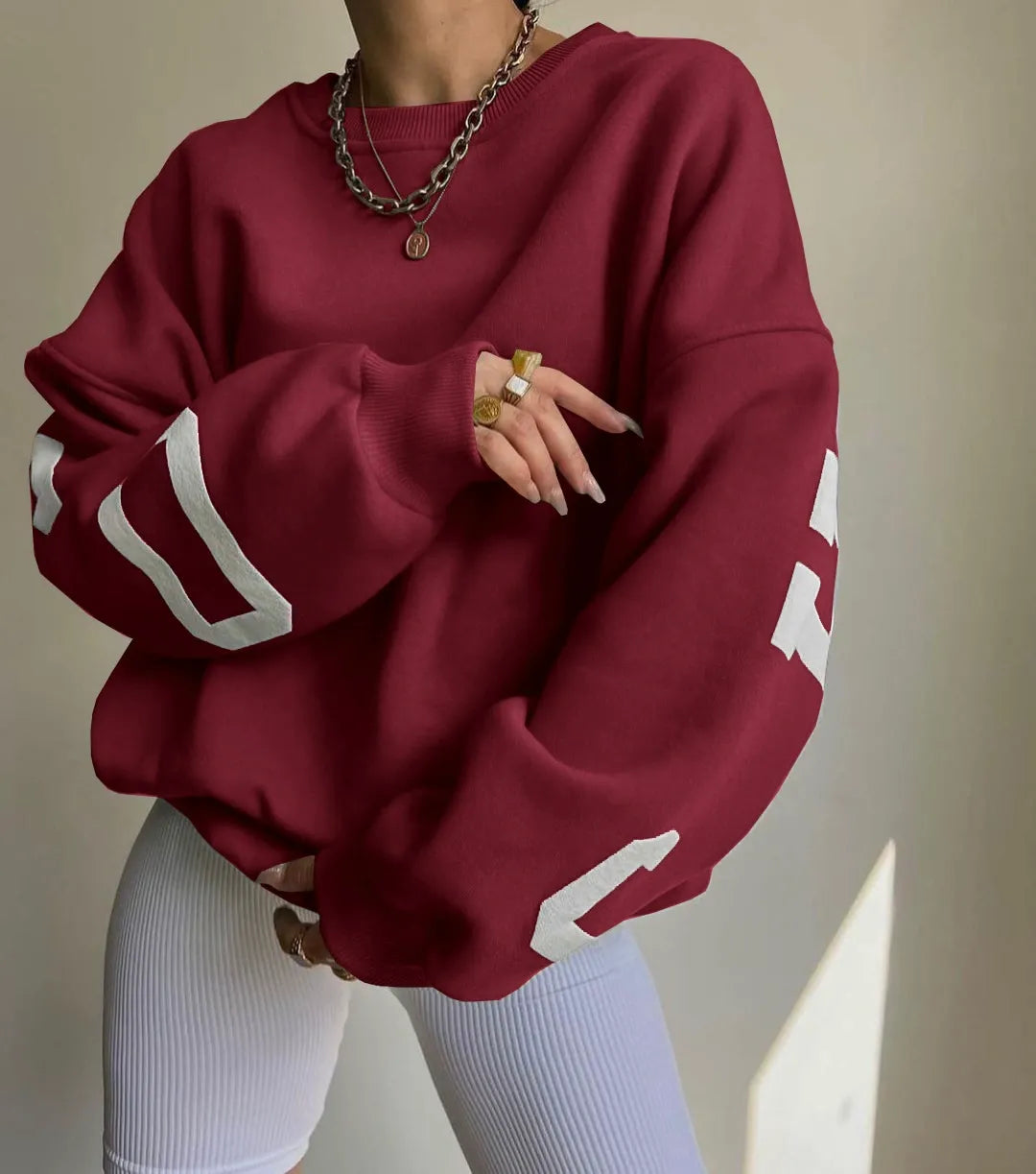 Felpa Oversize Donna | con Stampa sulla Manica