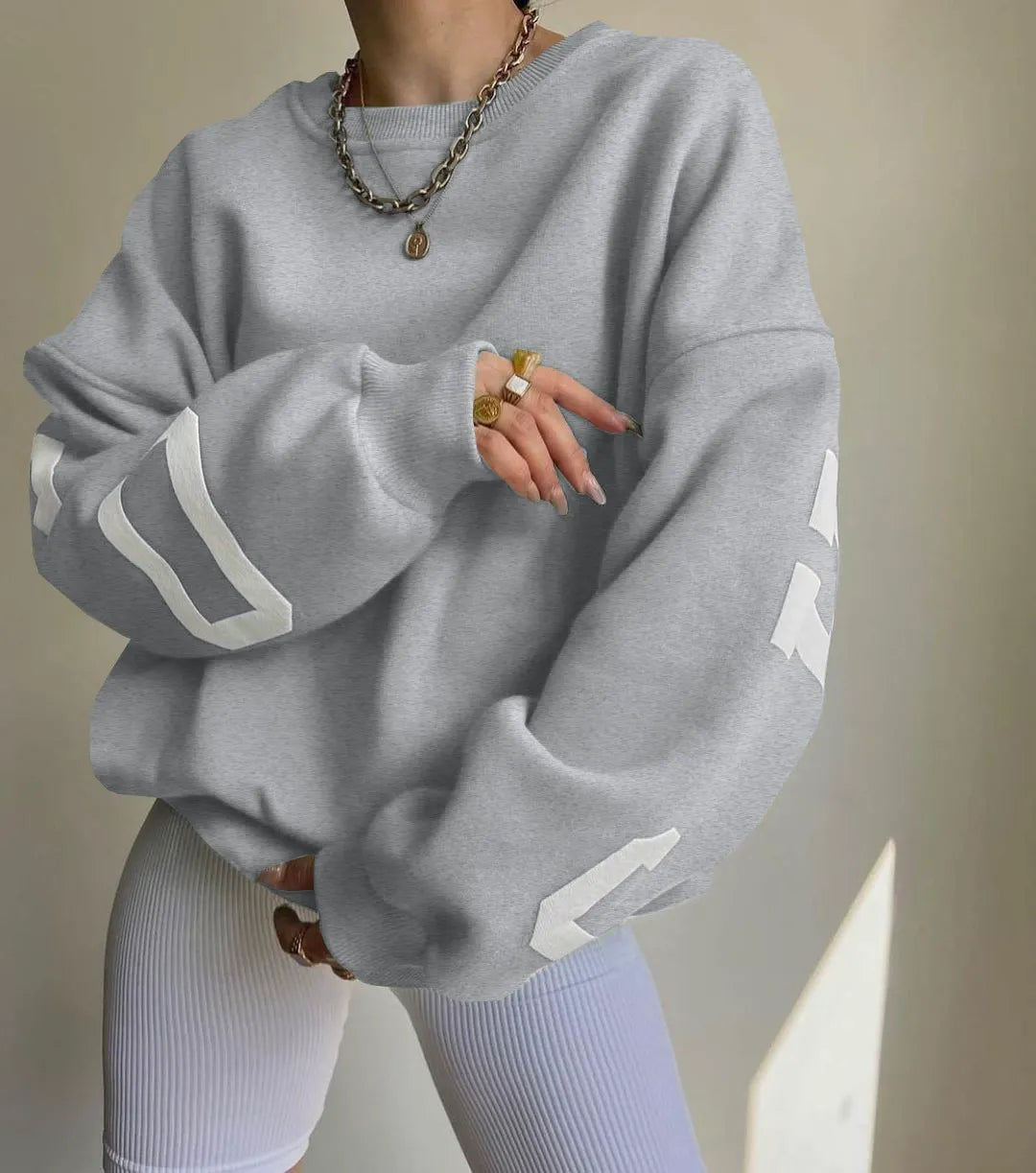 Felpa Oversize Donna | con Stampa sulla Manica