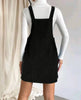 Abito Salopette Donna | Vestito Corto a Coste con Bretelle Regolabili