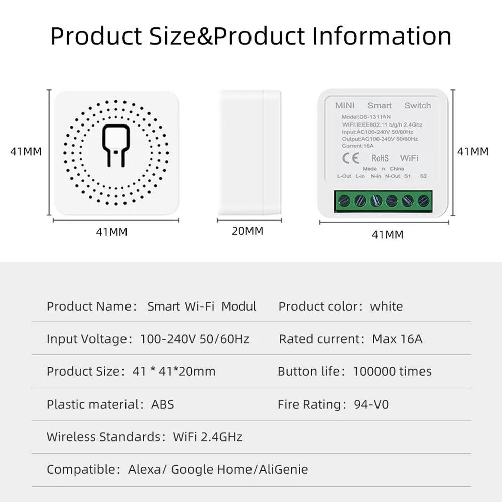 Mini WiFi Smart Switch with Timer & App Control MigliorPrezzi.com