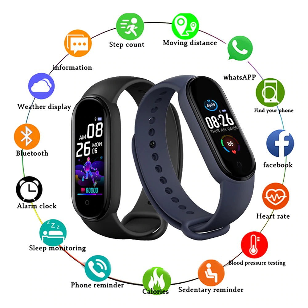 SmartFit M5™ | Smartwatch Fitness con Monitoraggio Completo e Notifiche