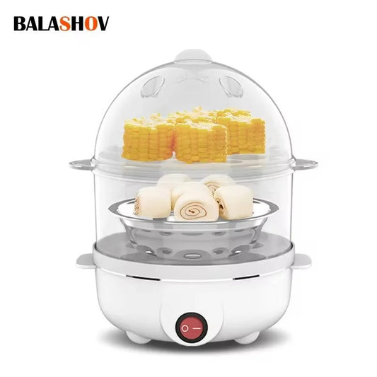 Cuociuova elettrico 220V multifunzionale a doppio strato e con mini vaporiera