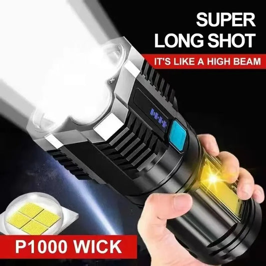 High power portable LED torch with 4 rechargeable mode